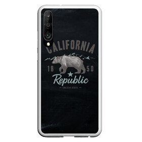 Чехол для Honor P30 с принтом California republic в Петрозаводске, Силикон | Область печати: задняя сторона чехла, без боковых панелей | bear | california | republic | state | калифорния | медведь | республика