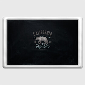 Магнит 45*70 с принтом California republic в Петрозаводске, Пластик | Размер: 78*52 мм; Размер печати: 70*45 | bear | california | republic | state | калифорния | медведь | республика
