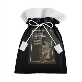Подарочный 3D мешок с принтом Тигр на серфинге в Петрозаводске, 100% полиэстер | Размер: 29*39 см | Тематика изображения на принте: большая кошка | джунгли | отдых | полосатый | серфинг | тигр | тигрица | хищник