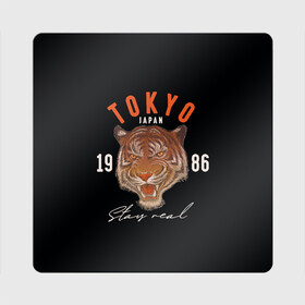 Магнит виниловый Квадрат с принтом Tokyo Tiger Japan в Петрозаводске, полимерный материал с магнитным слоем | размер 9*9 см, закругленные углы | Тематика изображения на принте: japan | tokyo | большая кошка | полосатый | тигр | тигрица | токио | хищник