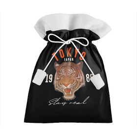 Подарочный 3D мешок с принтом Tokyo Tiger Japan в Петрозаводске, 100% полиэстер | Размер: 29*39 см | Тематика изображения на принте: japan | tokyo | большая кошка | полосатый | тигр | тигрица | токио | хищник