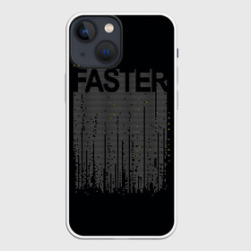 Чехол для iPhone 13 mini с принтом Faster  Быстрый в Петрозаводске,  |  | fast | faster | бег | бегун | быстрый | спорт | спортивный | текст