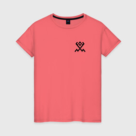 Женская футболка хлопок с принтом Хляби Небесные, цвет чёрный в Петрозаводске, 100% хлопок | прямой крой, круглый вырез горловины, длина до линии бедер, слегка спущенное плечо | небесные | оберег | символ | хляби