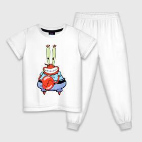 Детская пижама хлопок с принтом Мистер Крабс в Петрозаводске, 100% хлопок |  брюки и футболка прямого кроя, без карманов, на брюках мягкая резинка на поясе и по низу штанин
 | mister crabs | sponge bob | губка боб | мистер крабс