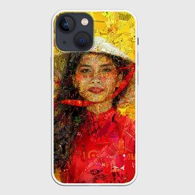 Чехол для iPhone 13 mini с принтом Вьетнам в Петрозаводске,  |  | вьетнам | девушка | лето | молодежное | пестрое | позитив