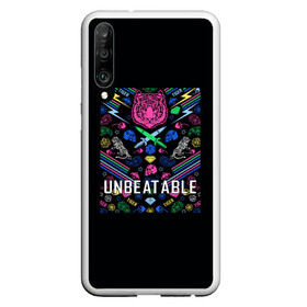 Чехол для Honor P30 с принтом Unbeatable tiger в Петрозаводске, Силикон | Область печати: задняя сторона чехла, без боковых панелей | Тематика изображения на принте: большая кошка | полосатый | тигр | тигрица | хищник