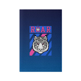 Обложка для паспорта матовая кожа с принтом Roar Tiger в Петрозаводске, натуральная матовая кожа | размер 19,3 х 13,7 см; прозрачные пластиковые крепления | Тематика изображения на принте: roar | большая кошка | полосатый | тигр | тигрица | хищник