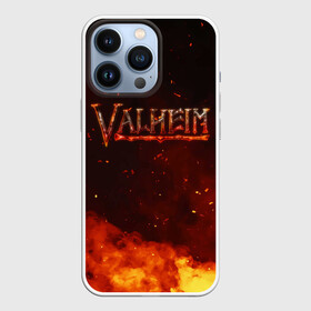 Чехол для iPhone 13 Pro с принтом Valheim огненный лого в Петрозаводске,  |  | fantasy | mmo | valheim | valve | валхейм | вальхейм | викинги | выживалка | игра | королевская битва | ммо | ролевая игра | фэнтази