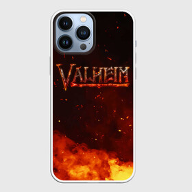 Чехол для iPhone 13 Pro Max с принтом Valheim огненный лого в Петрозаводске,  |  | fantasy | mmo | valheim | valve | валхейм | вальхейм | викинги | выживалка | игра | королевская битва | ммо | ролевая игра | фэнтази