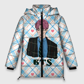 Женская зимняя куртка Oversize с принтом BTS anime style в Петрозаводске, верх — 100% полиэстер; подкладка — 100% полиэстер; утеплитель — 100% полиэстер | длина ниже бедра, силуэт Оверсайз. Есть воротник-стойка, отстегивающийся капюшон и ветрозащитная планка. 

Боковые карманы с листочкой на кнопках и внутренний карман на молнии | bts | k pop | kpop | rm | аниме | бтс | ви | джей хоуп | джонгук | кпоп | сюга | чимин | чин | япония