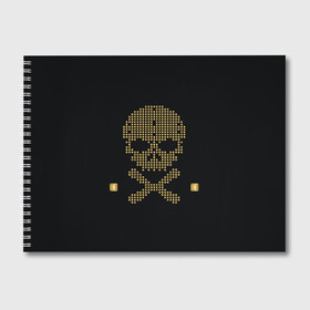 Альбом для рисования с принтом Пиратский через из золота в Петрозаводске, 100% бумага
 | матовая бумага, плотность 200 мг. | Тематика изображения на принте: hell | skull | ад | скелет | ужасы | череп | черепушка