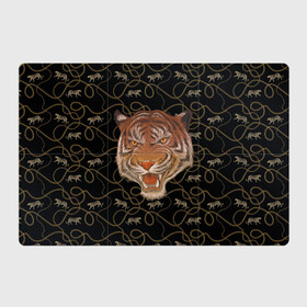 Магнитный плакат 3Х2 с принтом Морда тигра в Петрозаводске, Полимерный материал с магнитным слоем | 6 деталей размером 9*9 см | Тематика изображения на принте: большая кошка | полосатый | тигр | тигрица | хищник