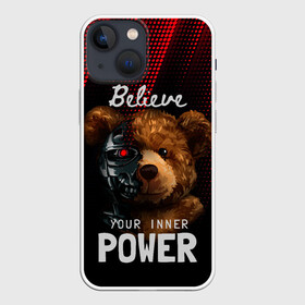 Чехол для iPhone 13 mini с принтом Power в Петрозаводске,  |  | арт | графика | игрушка | медведь | терминатор