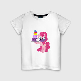 Детская футболка хлопок с принтом My Little Pony Pinkie Pie в Петрозаводске, 100% хлопок | круглый вырез горловины, полуприлегающий силуэт, длина до линии бедер | Тематика изображения на принте: applejack | friendship | mylittlepony | rainbow dash | twilight sparkle | waifu | вайфу | дружба это магия | друзья | кони | моя маленькая пони | мультфильм | пони | радуга | ренбоу деш | эплджек