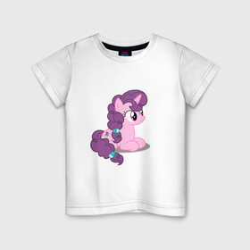 Детская футболка хлопок с принтом Pony Pink Mammal Purple - Litt в Петрозаводске, 100% хлопок | круглый вырез горловины, полуприлегающий силуэт, длина до линии бедер | applejack | friendship | mylittlepony | rainbow dash | twilight sparkle | waifu | вайфу | дружба это магия | друзья | кони | моя маленькая пони | мультфильм | пони | радуга | ренбоу деш | эплджек