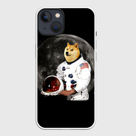 Чехол для iPhone 13 с принтом Доги Космонавт в Петрозаводске,  |  | doge | earth | mars | meme | moon | nasa | space | star | usa | америка | гагарин | доги | животные | звезда | земля | корги | космонавт | космос | луна | марс | мем | наса | планета | прикол | собака | сша | флаг