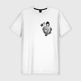 Мужская футболка хлопок Slim с принтом Shibari в Петрозаводске, 92% хлопок, 8% лайкра | приталенный силуэт, круглый вырез ворота, длина до линии бедра, короткий рукав | ahegao | anime | bandage | shibari | аниме | ахегао | бандаж | тян | шибари