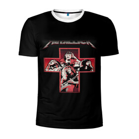 Мужская футболка 3D спортивная с принтом METALLICA в Петрозаводске, 100% полиэстер с улучшенными характеристиками | приталенный силуэт, круглая горловина, широкие плечи, сужается к линии бедра | american | metal band | metallica | music | mystic | rock | американская | металлика | музыка | рок