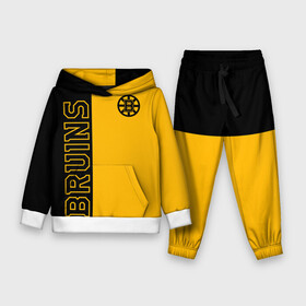 Детский костюм 3D (с толстовкой) с принтом NHL BOSTON BRUINS в Петрозаводске,  |  | black | boston | bruins | hockey | ice | logo | nhl | sport | usa | бостон | брюинз | кубок | логотип | нхл | спорт | стэнли | хоккей