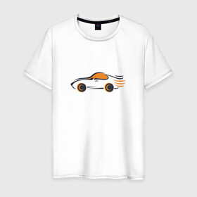 Мужская футболка хлопок с принтом Автомобиль в Петрозаводске, 100% хлопок | прямой крой, круглый вырез горловины, длина до линии бедер, слегка спущенное плечо. | автомобиль | линии | машина | минимализм | рисунок