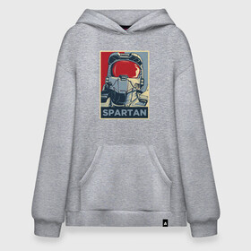 Худи SuperOversize хлопок с принтом Spartan in da hood в Петрозаводске, 70% хлопок, 30% полиэстер, мягкий начес внутри | карман-кенгуру, эластичная резинка на манжетах и по нижней кромке, двухслойный капюшон
 | game | games | halo | heilo | master chif | spartan | игра | игры | ковенант | ковенанты | мастер чиф | спартанец | хало | хейло | хэйло