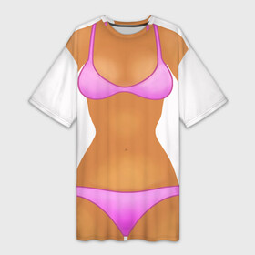 Платье-футболка 3D с принтом Tanned body в Петрозаводске,  |  | body | girl | perfect body | tan | tanned body | woman | womans body | девушка | женское тело | загар | идеальное тело | тело