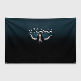 Флаг-баннер с принтом Nightwish with Tarja в Петрозаводске, 100% полиэстер | размер 67 х 109 см, плотность ткани — 95 г/м2; по краям флага есть четыре люверса для крепления | nightwish | tarja | tarja turanen | turunen | найтвиш | тарья | тарья турунен | турунен