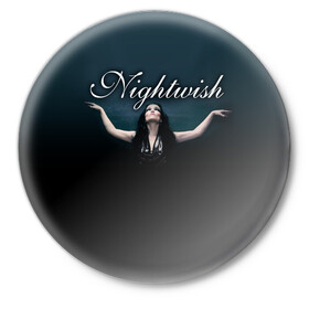 Значок с принтом Nightwish with Tarja в Петрозаводске,  металл | круглая форма, металлическая застежка в виде булавки | nightwish | tarja | tarja turanen | turunen | найтвиш | тарья | тарья турунен | турунен