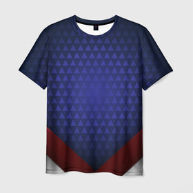 Мужская футболка 3D с принтом Blue abstract в Петрозаводске, 100% полиэфир | прямой крой, круглый вырез горловины, длина до линии бедер | Тематика изображения на принте: luxury | versace | vip | абстракция | версаче | вип | паттерн | роскошь | текстуры