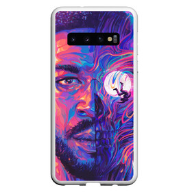 Чехол для Samsung Galaxy S10 с принтом KiD CuDi | КиД КуДи в Петрозаводске, Силикон | Область печати: задняя сторона чехла, без боковых панелей | bape | bape cudi | bape kid cudi | dape kid | kid cudi | neon | paint | space | байе кид | бейп | бейп кид куди | бейп куди | борода | брызги краски | бэйп | взгляд | голова | кид куди | космос | краска | крупным планом | лицо | луна