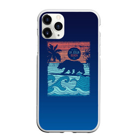 Чехол для iPhone 11 Pro матовый с принтом Медведь на серфинге в Петрозаводске, Силикон |  | Тематика изображения на принте: волны | закат | медведь | море | океан | отдых | отпуск | пальмы | серфинг