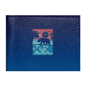 Обложка для студенческого билета с принтом Медведь на серфинге в Петрозаводске, натуральная кожа | Размер: 11*8 см; Печать на всей внешней стороне | Тематика изображения на принте: волны | закат | медведь | море | океан | отдых | отпуск | пальмы | серфинг