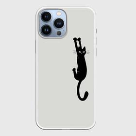 Чехол для iPhone 13 Pro Max с принтом Испуганный кот в Петрозаводске,  |  | Тематика изображения на принте: animal | beast | cat | claws | fright | frightened | kitten | look | surprise | surprised | взгляд | животное | зверь | испуг | испуганный | когти | кот | котенок | кошка | удивление | удивленный