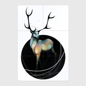 Магнитный плакат 2Х3 с принтом Олень в Петрозаводске, Полимерный материал с магнитным слоем | 6 деталей размером 9*9 см | арт | вектор | векторный рисунок | дикое животное | круг | олень | портал | рисунок | рога | цвета | яркие цвета