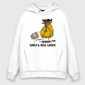 Мужское худи Oversize хлопок с принтом GNU’s Not UNIX в Петрозаводске, френч-терри — 70% хлопок, 30% полиэстер. Мягкий теплый начес внутри —100% хлопок | боковые карманы, эластичные манжеты и нижняя кромка, капюшон на магнитной кнопке | gnu | linux | not unix | programming | гну | линукс | программист | сисадмин | системный администратор