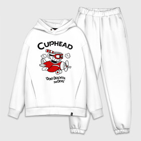 Мужской костюм хлопок OVERSIZE с принтом Cuphead на самолёте в Петрозаводске,  |  | cuphead | cuphead and mugman | dont deal with the devil | игры | капхед | самолёт | чашеголовый