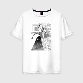 Женская футболка хлопок Oversize с принтом Очень приятно Бог в Петрозаводске, 100% хлопок | свободный крой, круглый ворот, спущенный рукав, длина до линии бедер
 | tomoe | бог | очень приятно | томоэ