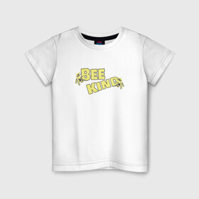 Детская футболка хлопок с принтом BeeKind в Петрозаводске, 100% хлопок | круглый вырез горловины, полуприлегающий силуэт, длина до линии бедер | Тематика изображения на принте: bee | beekind | kind | usa | большая пчела | жаркое лето | летний | лето | пчела | пчелки