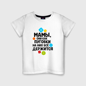 Детская футболка хлопок с принтом На мамах все держится в Петрозаводске, 100% хлопок | круглый вырез горловины, полуприлегающий силуэт, длина до линии бедер | бабушка | брат | дедушка | дочь | любовь | мама | папа | семья | сестра | сын