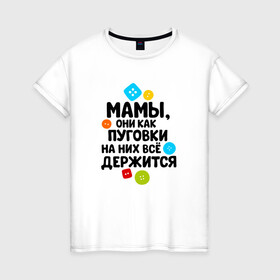 Женская футболка хлопок с принтом На мамах все держится в Петрозаводске, 100% хлопок | прямой крой, круглый вырез горловины, длина до линии бедер, слегка спущенное плечо | бабушка | брат | дедушка | дочь | любовь | мама | папа | семья | сестра | сын