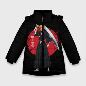 Зимняя куртка для девочек 3D с принтом BLEACH - Ichigo Kurosaki в Петрозаводске, ткань верха — 100% полиэстер; подклад — 100% полиэстер, утеплитель — 100% полиэстер. | длина ниже бедра, удлиненная спинка, воротник стойка и отстегивающийся капюшон. Есть боковые карманы с листочкой на кнопках, утяжки по низу изделия и внутренний карман на молнии. 

Предусмотрены светоотражающий принт на спинке, радужный светоотражающий элемент на пуллере молнии и на резинке для утяжки. | anime | bleach | hollow | ichigo | kurosaki | manga | mask | matsumoto | rangiku | samurai | shihoin | yoruichi | аниме | блич | ичиго | йоруичи | куросаки | манга | маска | мацумото | онимэ | рангику | самурай | шихоин
