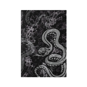 Обложка для паспорта матовая кожа с принтом COBRA RAGE в Петрозаводске, натуральная матовая кожа | размер 19,3 х 13,7 см; прозрачные пластиковые крепления | Тематика изображения на принте: животные | злой | змея | кобра | текстура | ярость