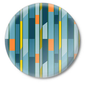 Значок с принтом Абстракция в стиле модерн в Петрозаводске,  металл | круглая форма, металлическая застежка в виде булавки | abstract | modern | stripes | абстракция | модерн | полосы