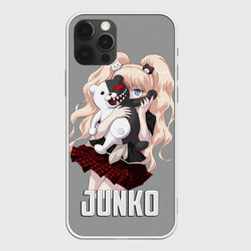 Чехол для iPhone 12 Pro с принтом MONOKUMA  JUNKO в Петрозаводске, силикон | область печати: задняя сторона чехла, без боковых панелей | anime | danganronpa | enoshima | junko | monokuma | аниме | джунко | игра | манга | медведь | монокума | робот медведь | эношима