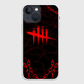 Чехол для iPhone 13 mini с принтом DEAD BY DAYLIGHT | ЦЕПИ в Петрозаводске,  |  | Тематика изображения на принте: dbd | dead by daylight | hillbilly | maniacs | survival horror | trapper | wraith | дбд | деревенщина | мертвы к рассвету | мертвые днем | охотник | призрак