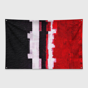Флаг-баннер с принтом BLACK&RED в Петрозаводске, 100% полиэстер | размер 67 х 109 см, плотность ткани — 95 г/м2; по краям флага есть четыре люверса для крепления | abstract | абстракция | молодежное | полосатое | черно красное