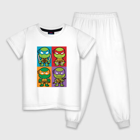 Детская пижама хлопок с принтом Ninja Turtles в Петрозаводске, 100% хлопок |  брюки и футболка прямого кроя, без карманов, на брюках мягкая резинка на поясе и по низу штанин
 | Тематика изображения на принте: donatello | leonardo | michelangelo | ninja | pizza | raphael | turtles | донателло | животные | карате | комикс | комиксы | леонардо | микеланджело | мультфильм | мутант | мутанты | ниндзя | пицца | рафаэль | сплинтер | супергерой