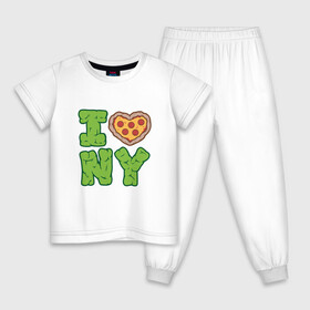 Детская пижама хлопок с принтом I Love New York в Петрозаводске, 100% хлопок |  брюки и футболка прямого кроя, без карманов, на брюках мягкая резинка на поясе и по низу штанин
 | Тематика изображения на принте: donatello | leonardo | michelangelo | ninja | pizza | raphael | turtles | донателло | животные | карате | комикс | комиксы | леонардо | микеланджело | мультфильм | мутант | мутанты | ниндзя | пицца | рафаэль | сплинтер | супергерой