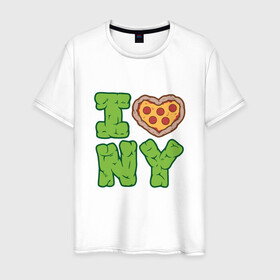 Мужская футболка хлопок с принтом I Love New York в Петрозаводске, 100% хлопок | прямой крой, круглый вырез горловины, длина до линии бедер, слегка спущенное плечо. | donatello | leonardo | michelangelo | ninja | pizza | raphael | turtles | донателло | животные | карате | комикс | комиксы | леонардо | микеланджело | мультфильм | мутант | мутанты | ниндзя | пицца | рафаэль | сплинтер | супергерой