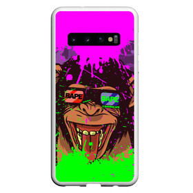 Чехол для Samsung Galaxy S10 с принтом 3D Neon Monkey в Петрозаводске, Силикон | Область печати: задняя сторона чехла, без боковых панелей | Тематика изображения на принте: 3d очки | bapy | brand | chimp | cool paint | fashion | hype beast | japan | neon | paint | trend | анаглиф | байп | байпи | брызги красок | бэйп | бэйпи | камуфляж | купающаяся обезьяна | мода | неон | тренд | хайп бист | хайповый бренд | ш